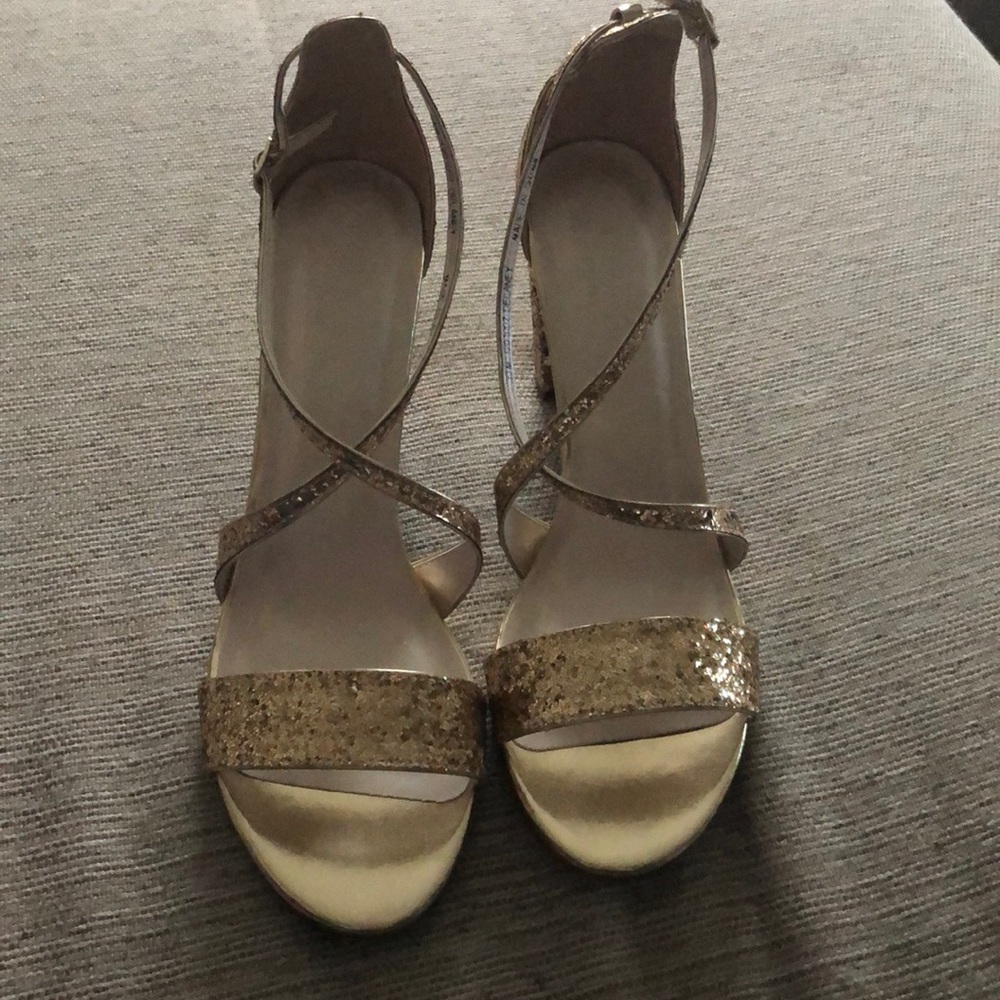 Gold heels from David’s Bridal